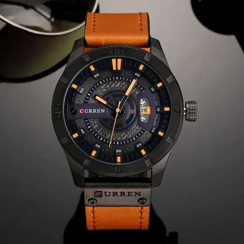 Curren Meridian Bronze Leather watch